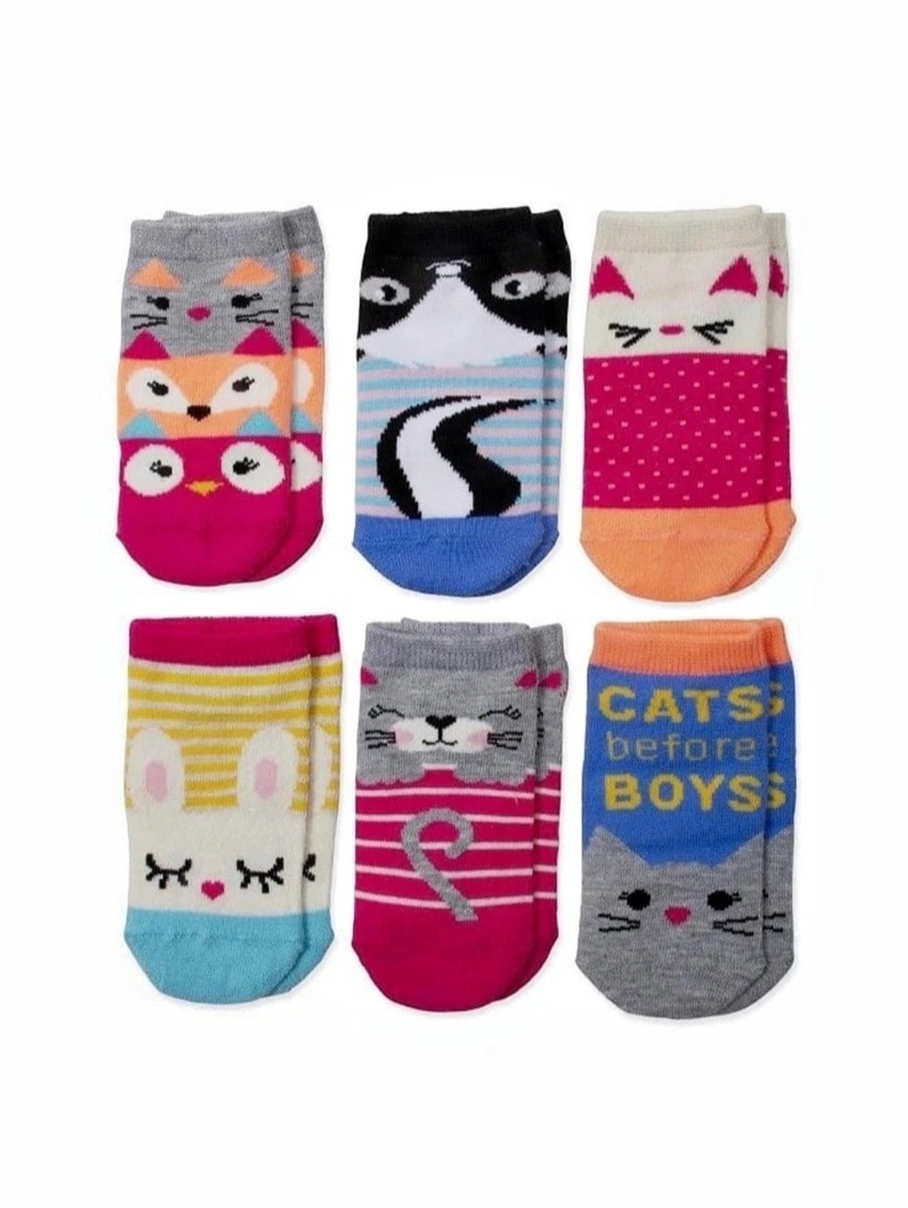 Wonder Nation Girls No Show Socks 6 Pair size Small